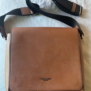 Michael Kors Tan and Black Messenger Bag with Adjustable Strap